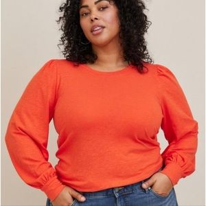 3 for price of 1 Torrid Super Soft Slub Crew Neck Puff Sleeve Long Sleeve Top